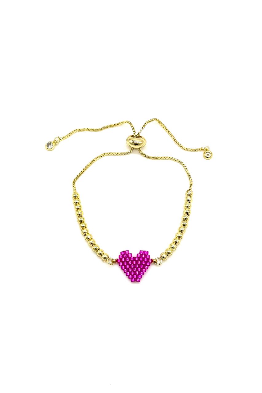 PULSERA MIYUKI CORAZÓN RODIO