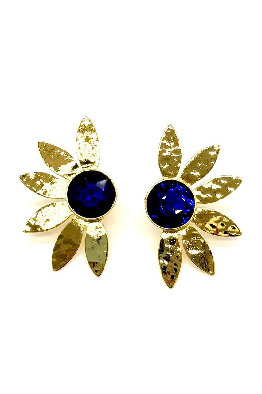 ARETES MARGARITA CRISTAL BRONCE ORO
