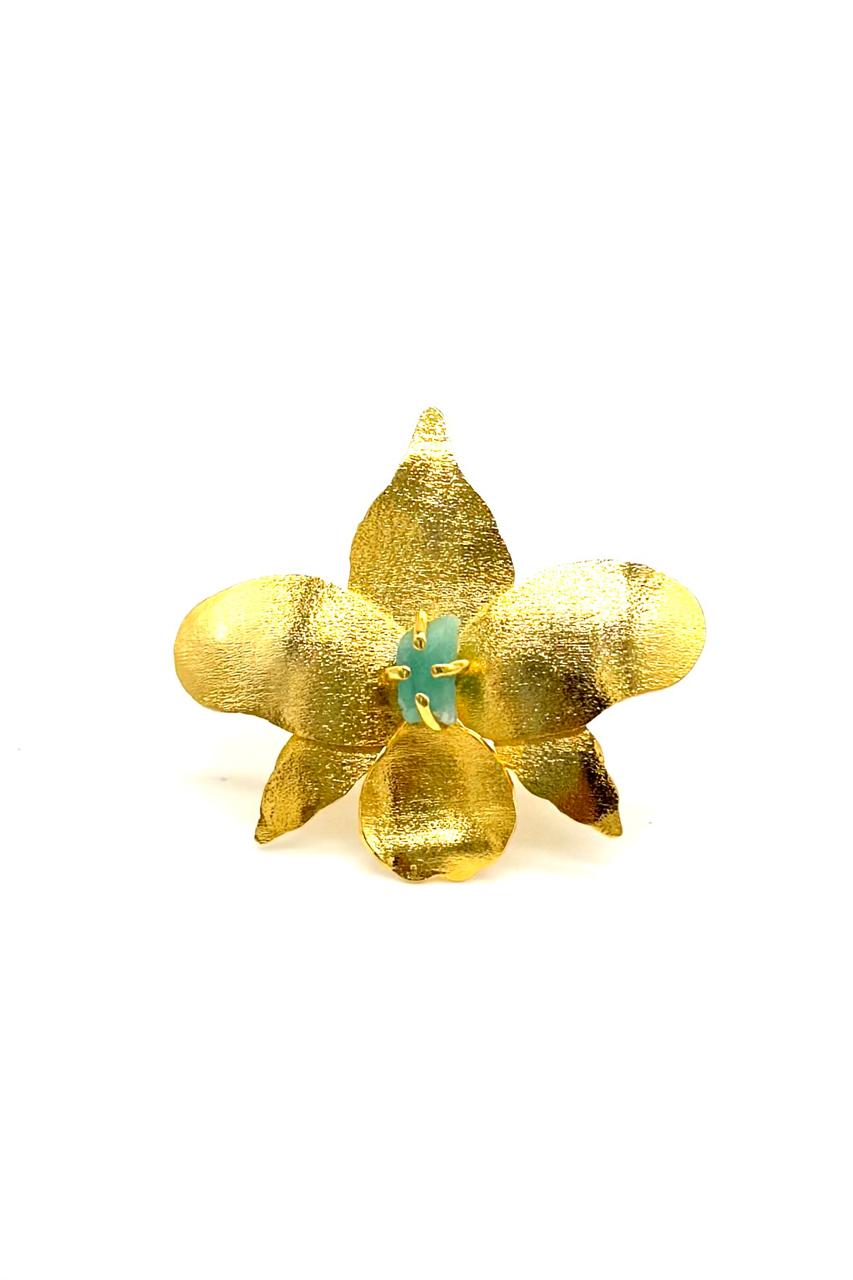 ANILLO ORQUÍDEA BRONCE ORO