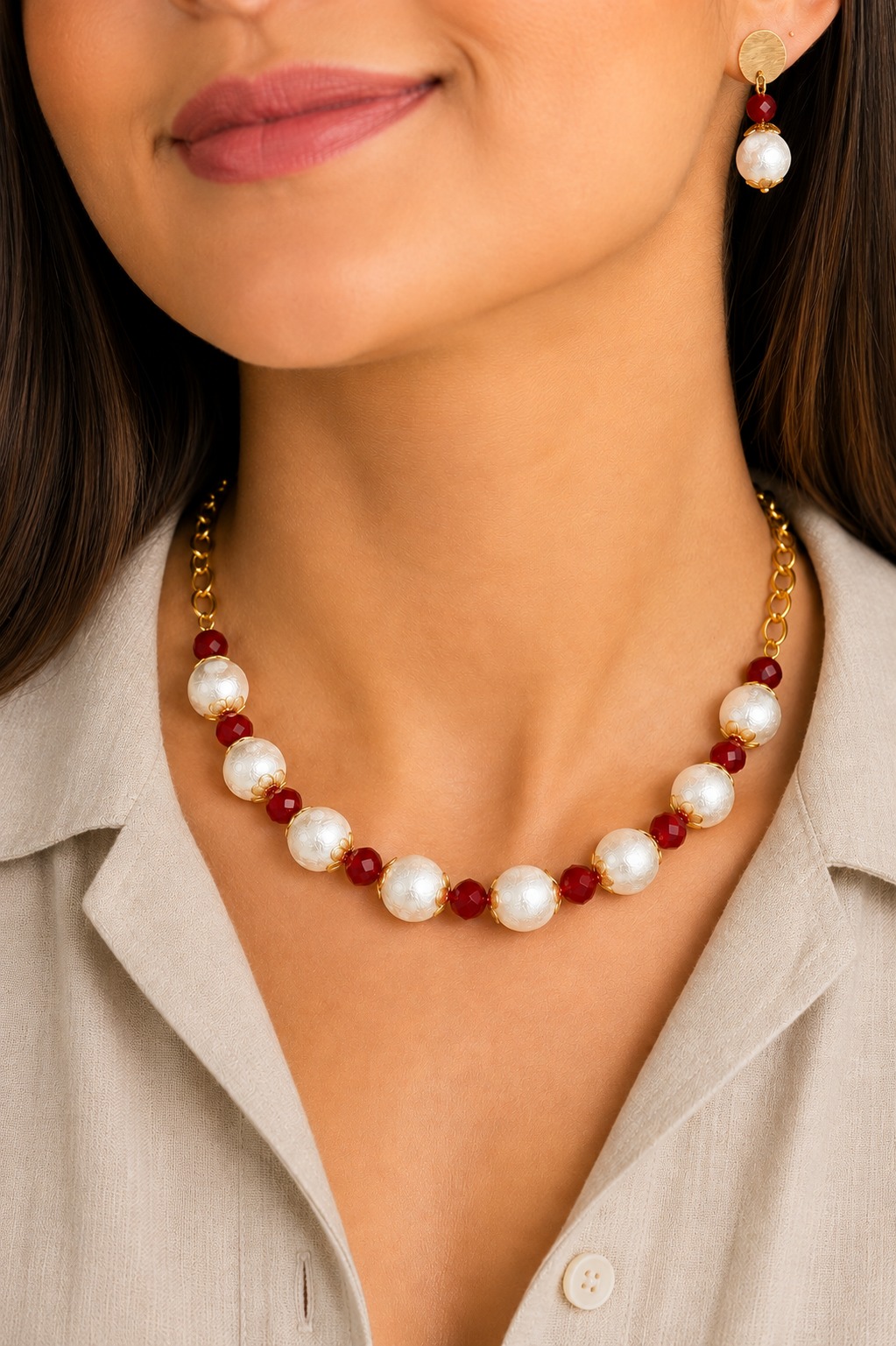COLLAR CRISTAL PERLA GRAMELADA