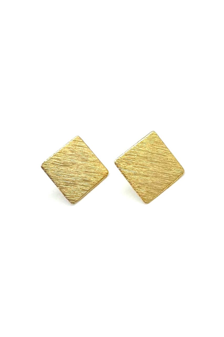 ARETES ROMBO BRONCE ORO