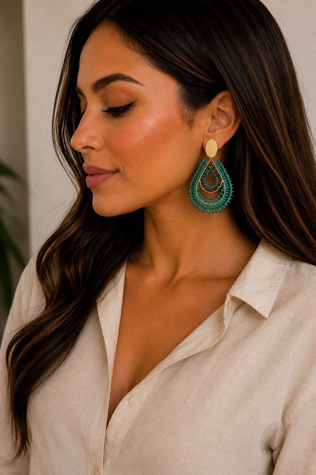 ARETES OVALADOS BRONCE ORO