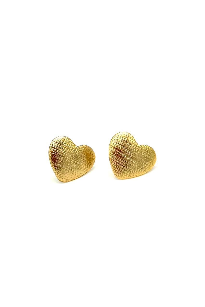 ARETES CORAZÓN MATIZADOS BRONCE ORO