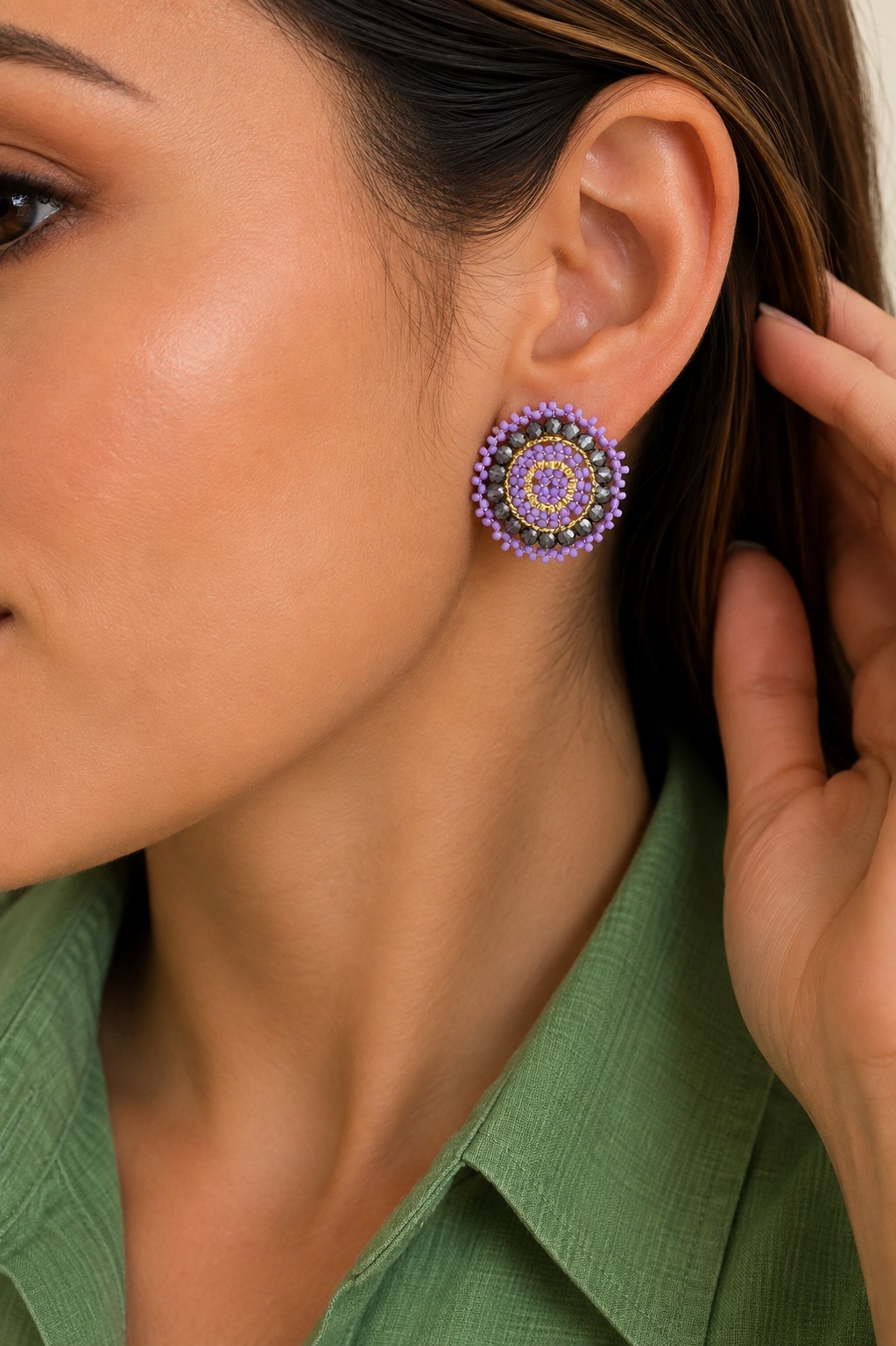 ARETES TOPO TEJIDO PEYOTE