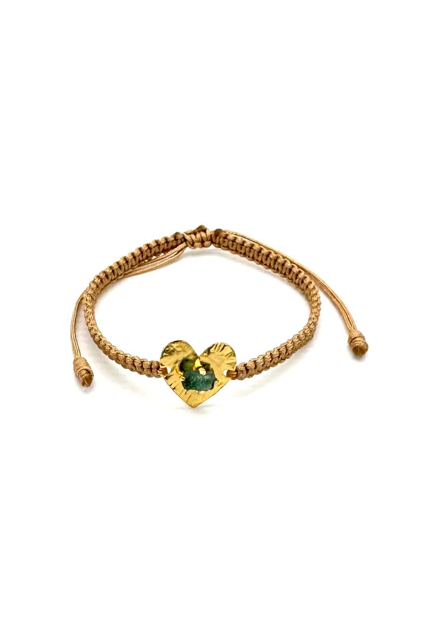 PULSERA CORAZÓN MURRALLA ESMERALDA
