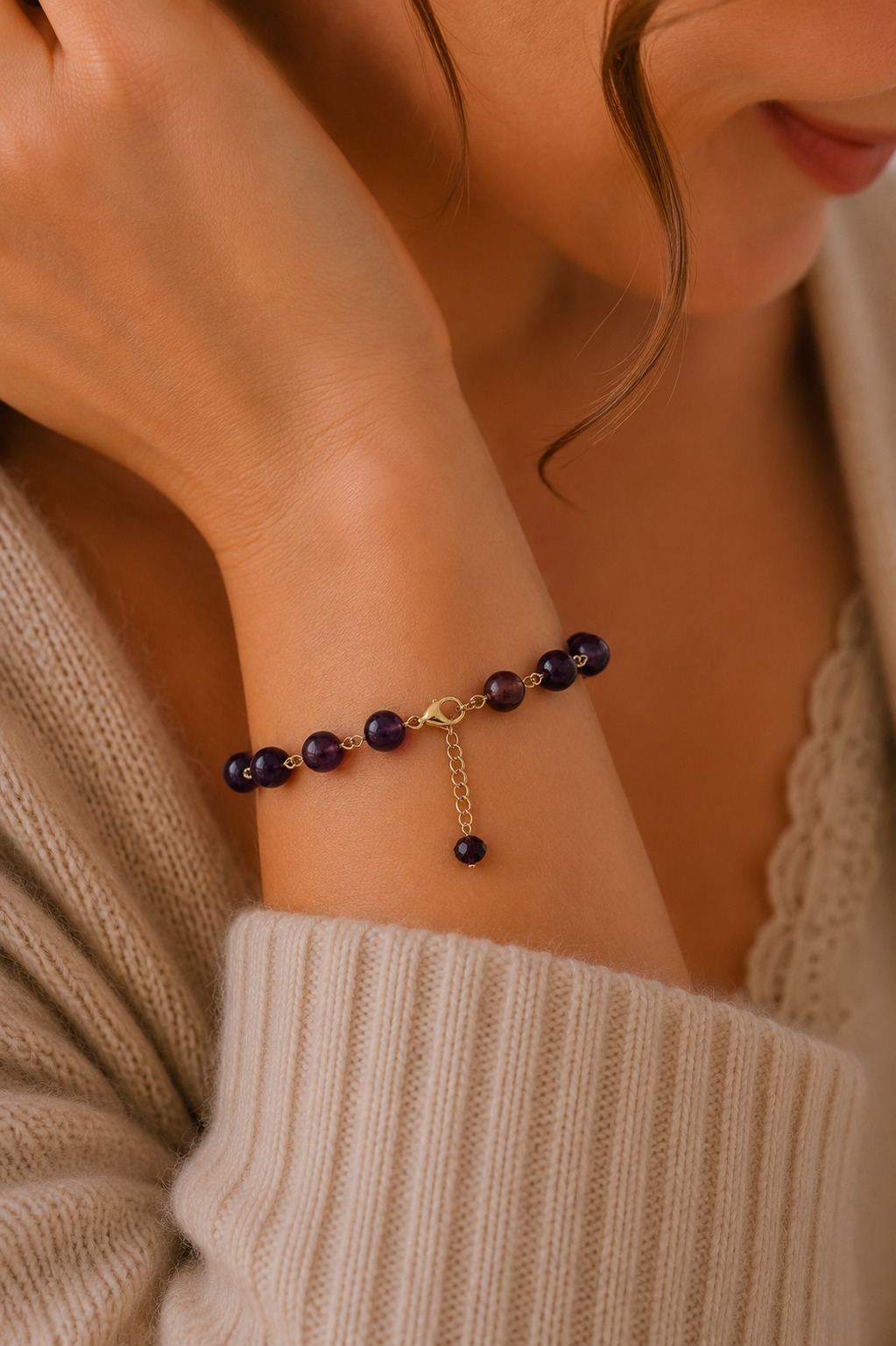 PULSERA AMATISTA ALAMBRISMO