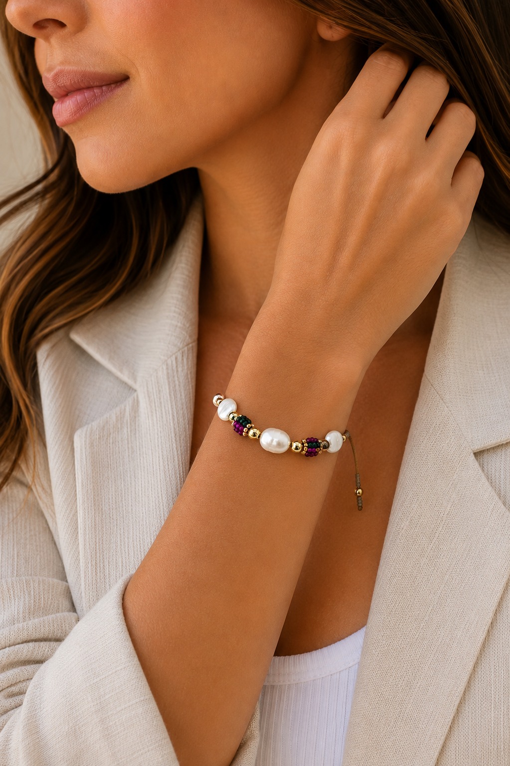 PULSERA PERLA CULTIVADA MAZORCA