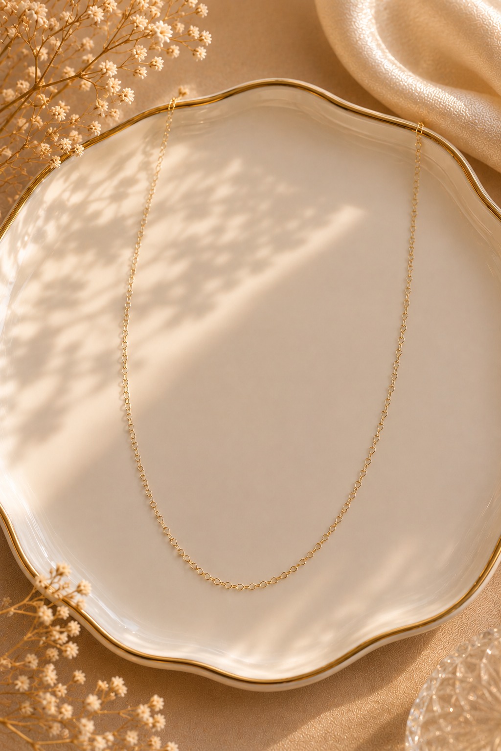 CADENA CORAZÓN ORO LAMINADO 18K