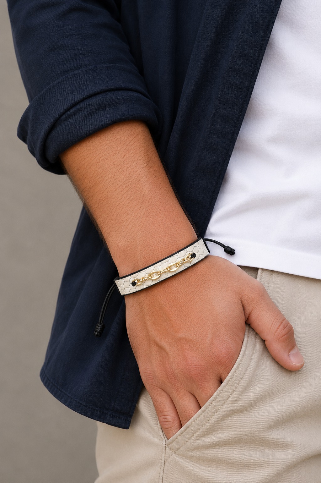 PULSERA CUERO FOLIA