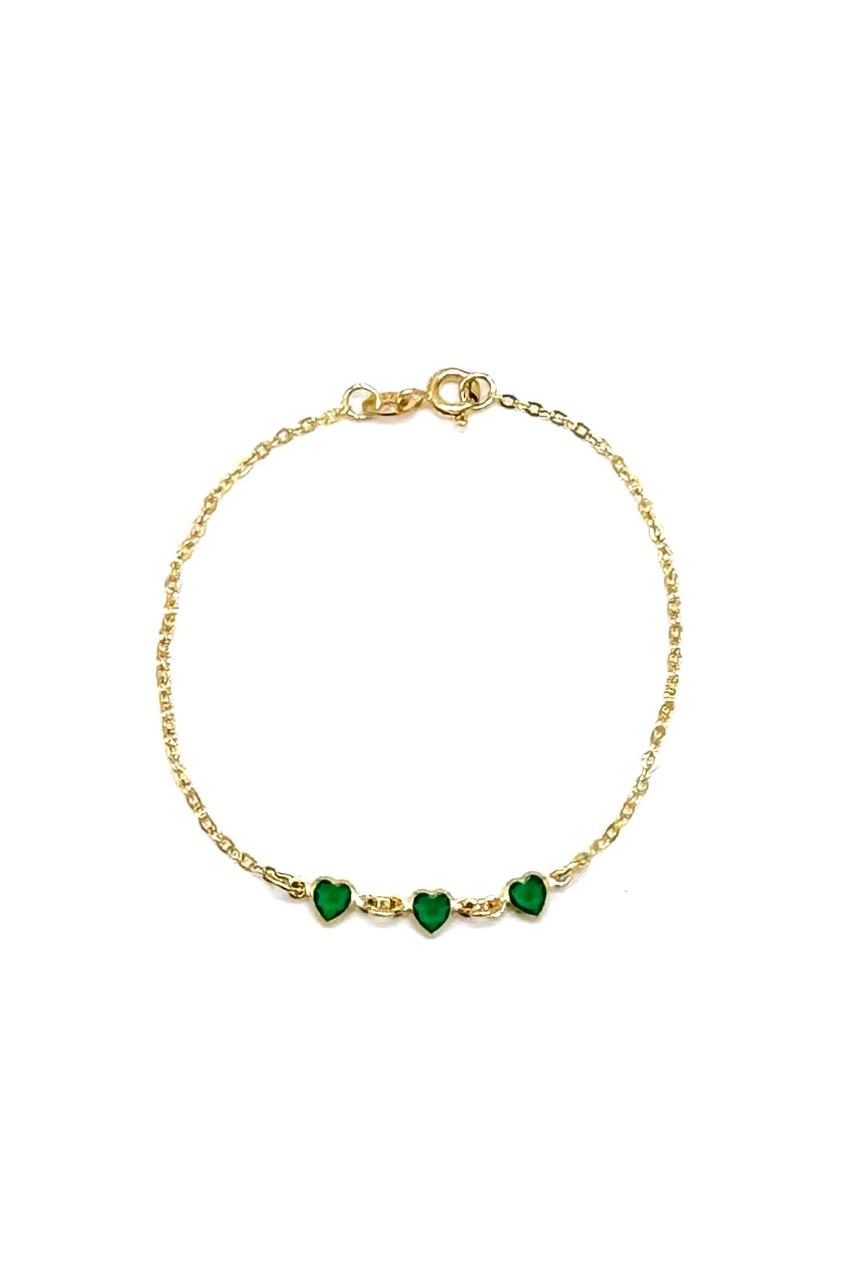 PULSERA CORAZÓN ORO LAMINADO 18K
