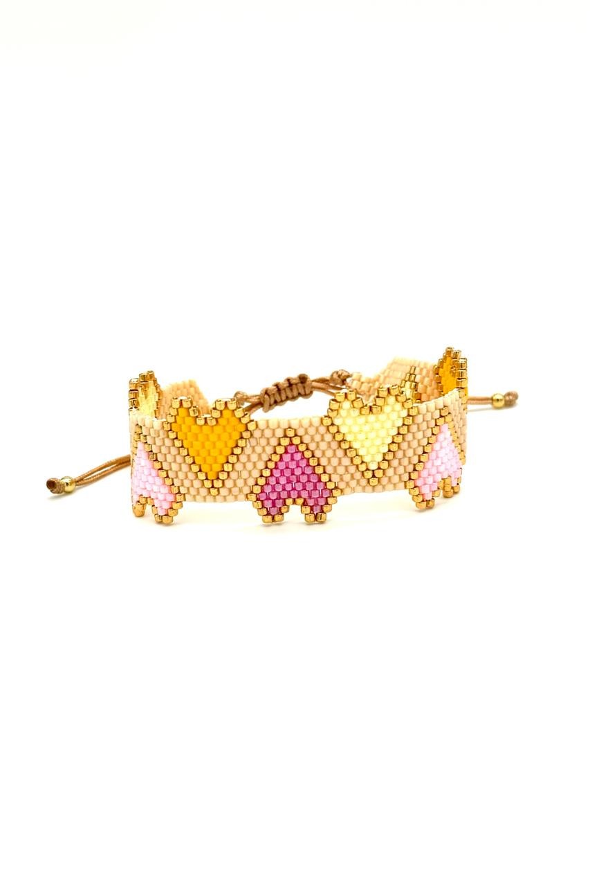 PULSERA CORAZÓN MIYUKI MULTICOLOR
