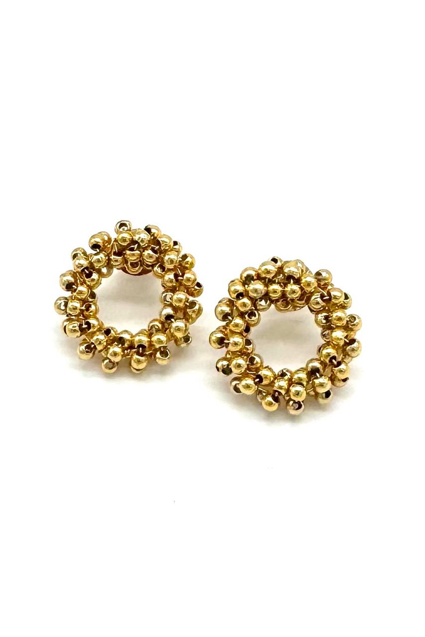 ARETES CORONA BRONCE ORO