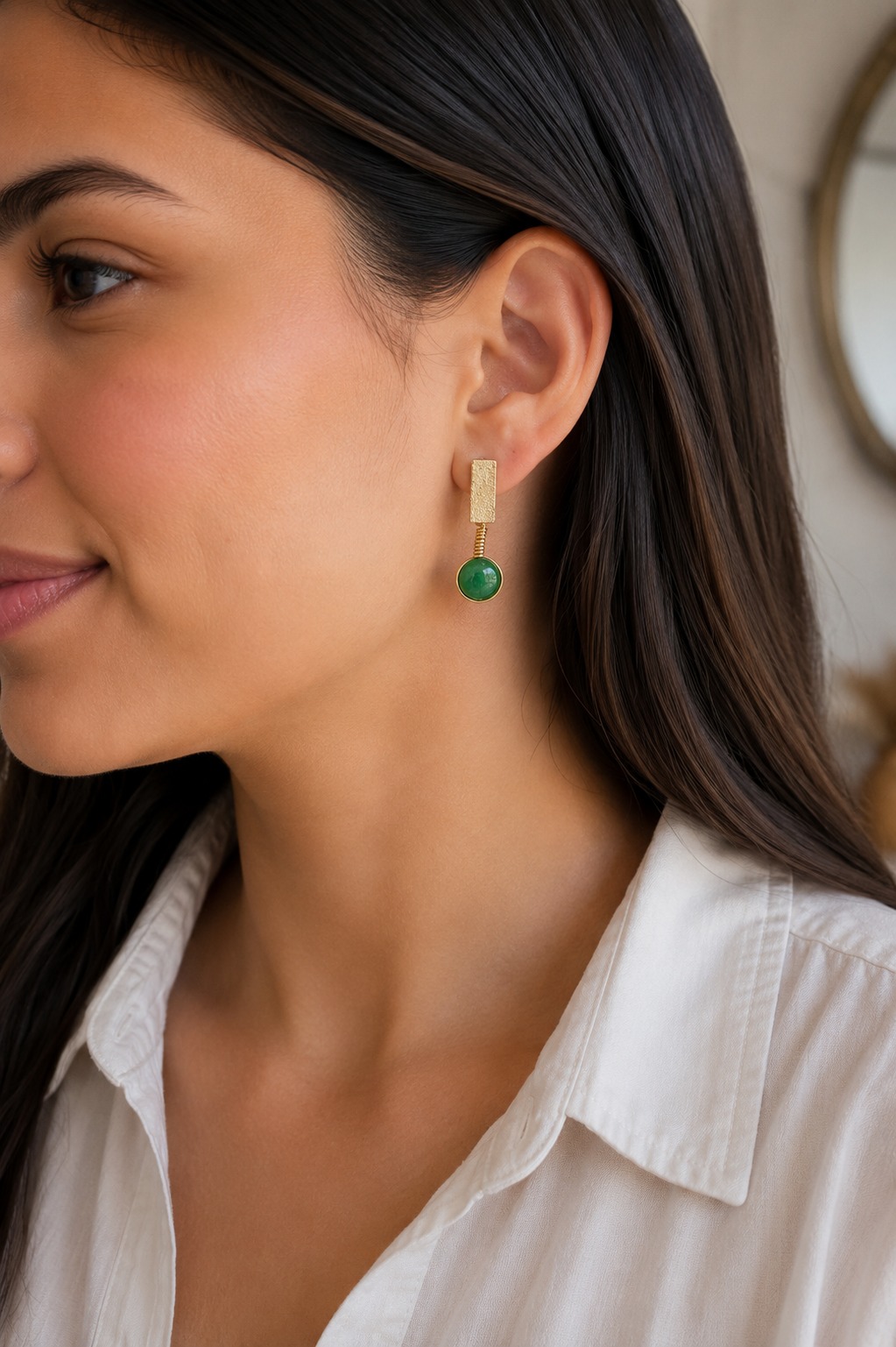 ARETES AVENTURINA ALAMBRISMO