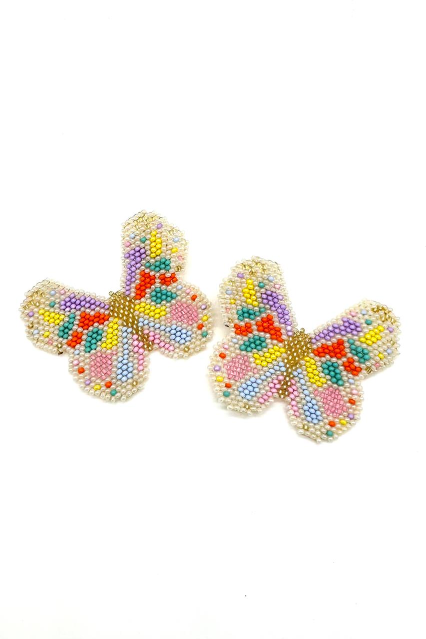 ARETES MARIPOSA PEYOTE MULTICOLOR