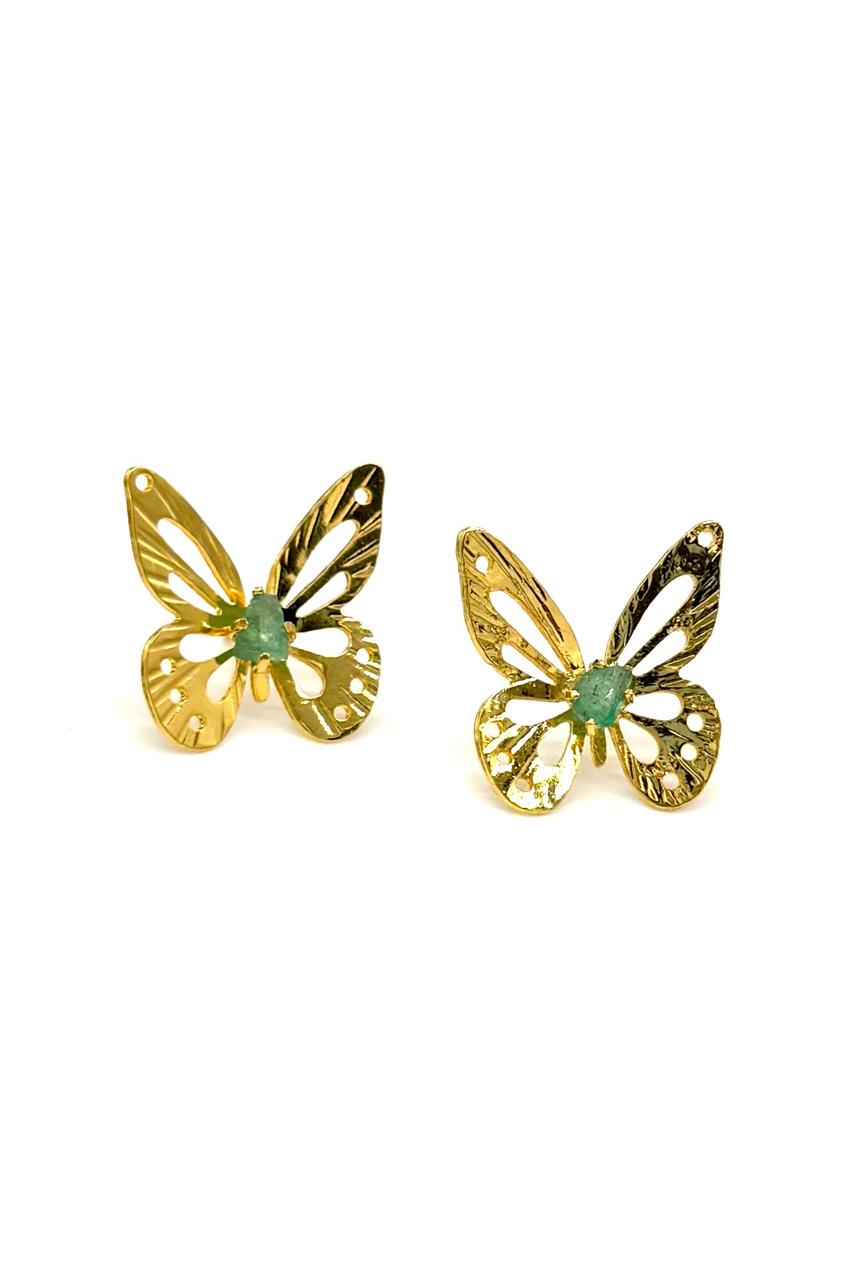 ARETES MARIPOSA CALADA MURRALLA ESMERALDA