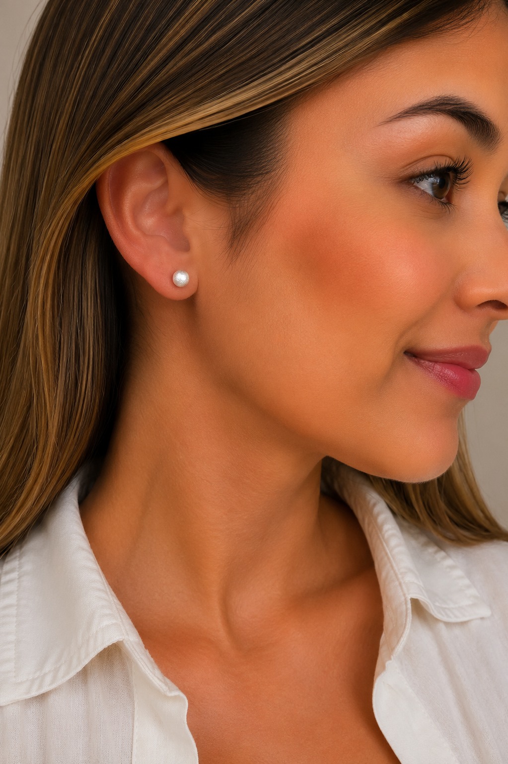 ARETES TOPO PLATINADO MATIZADO