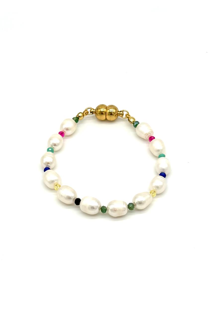 PULSERA PERLA CULTIVADA CRISTAL