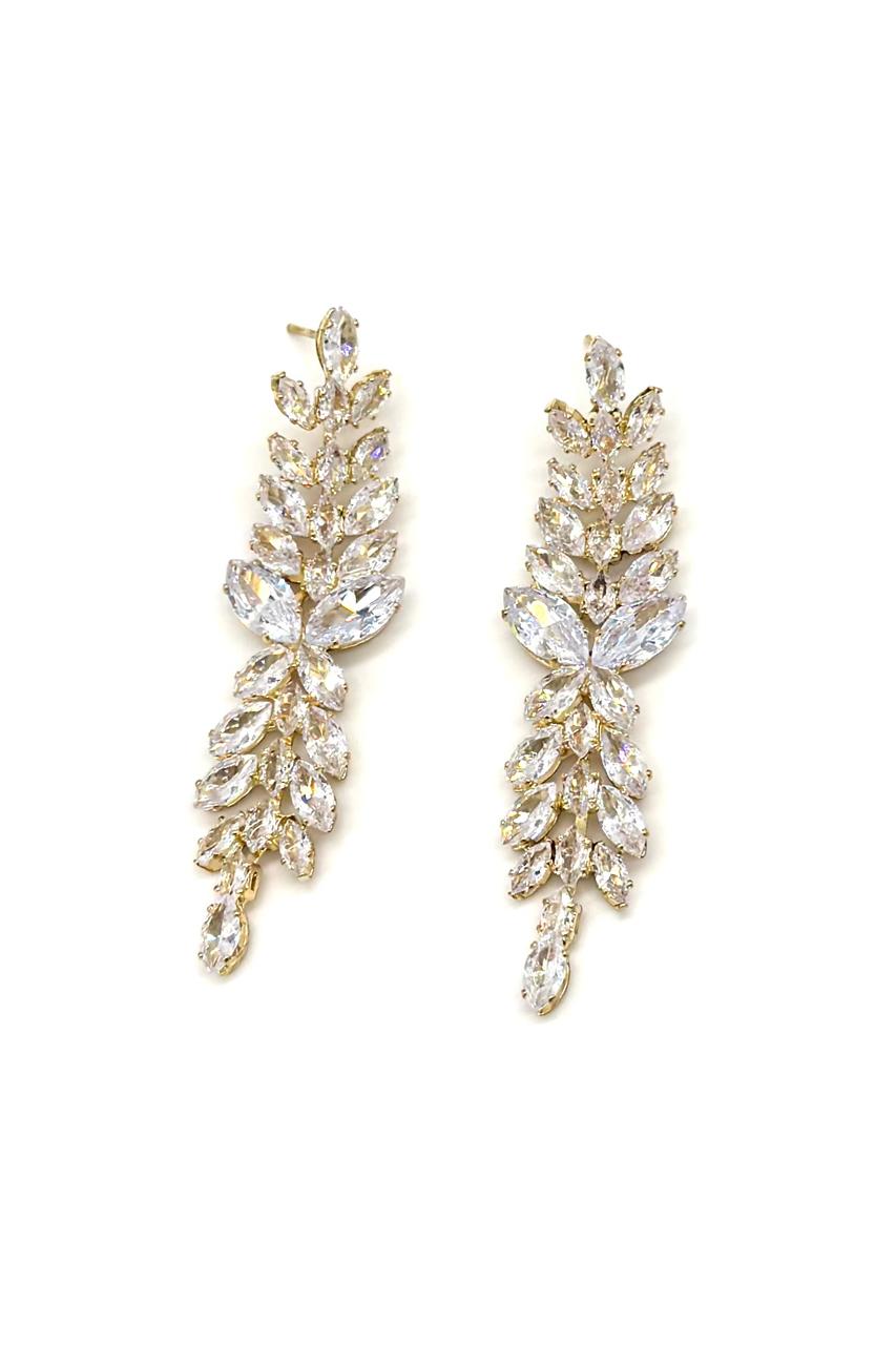 ARETES FANTASÍA CRISTAL DORADO