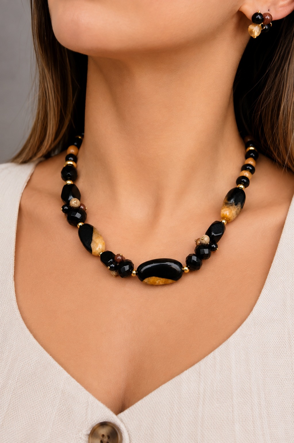 COLLAR ÁGATA BICOLOR