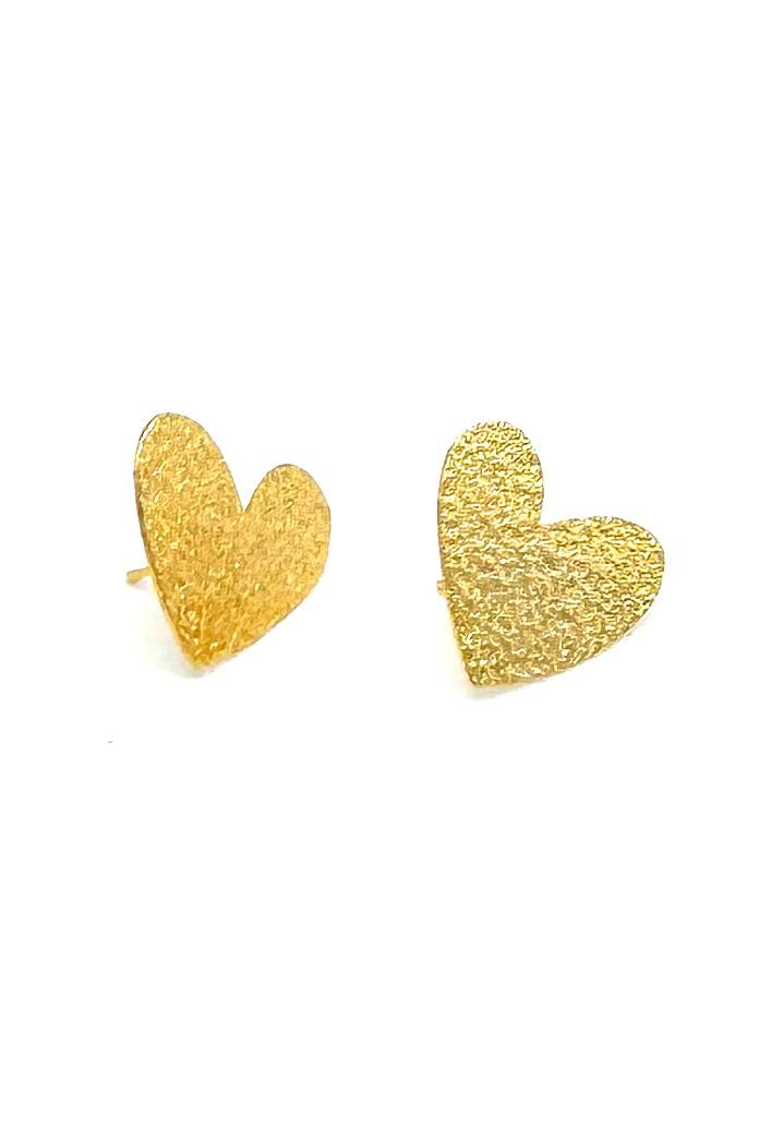 ARETES CORAZÓN MARTILLADOS BRONCE ORO