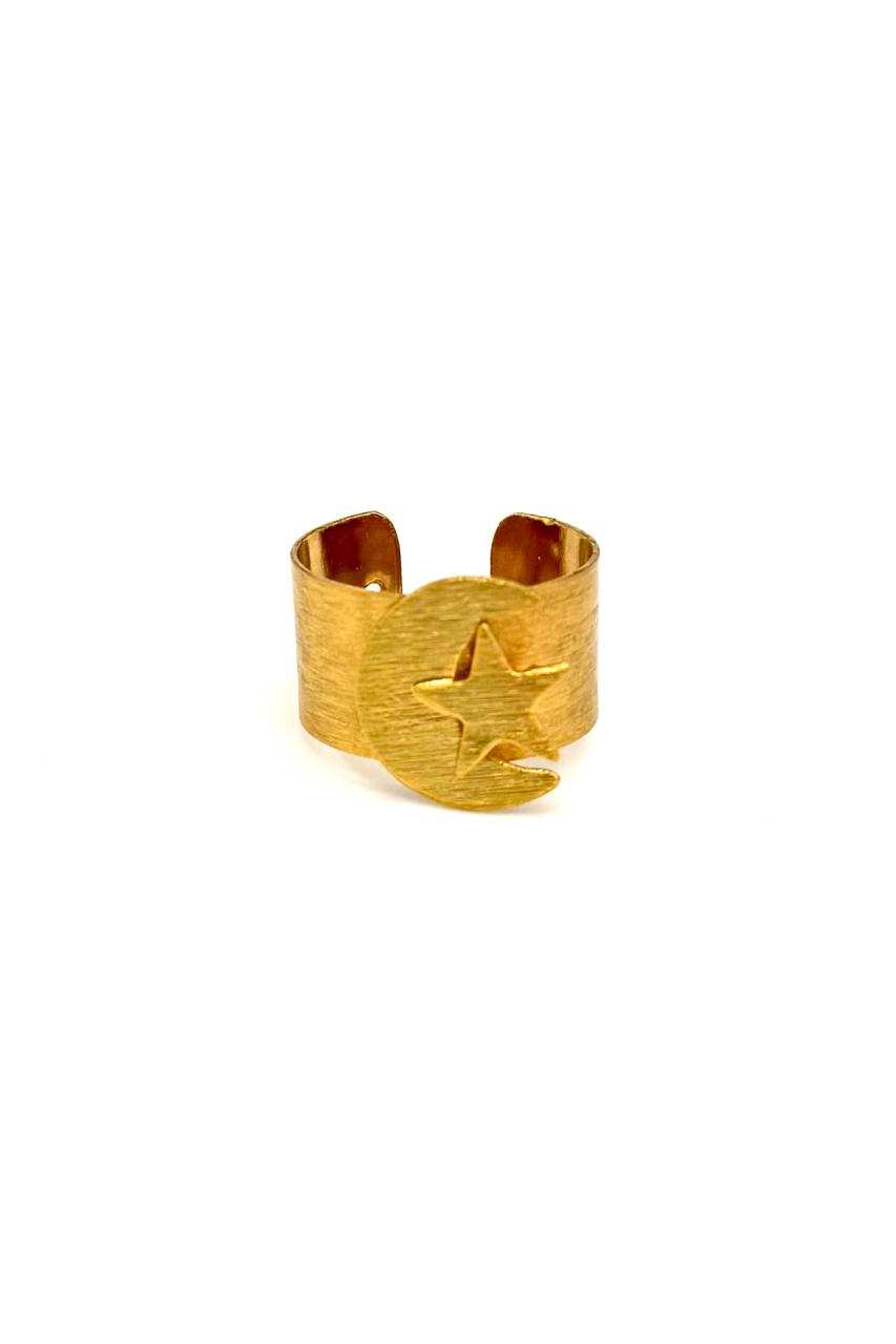 ANILLO ESTRELLA LUNA BRONCE ORO