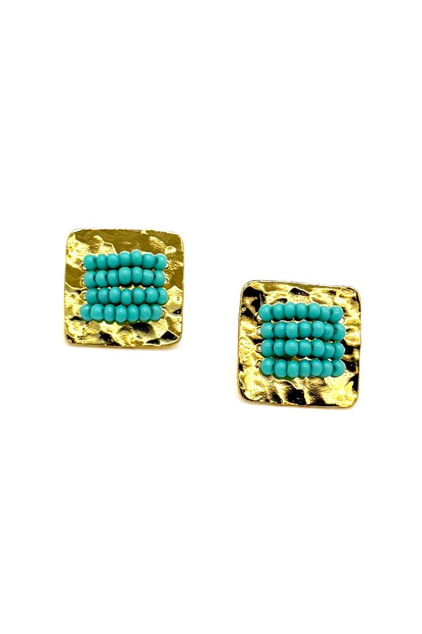 ARETES CUADRADOS BRONCE ORO