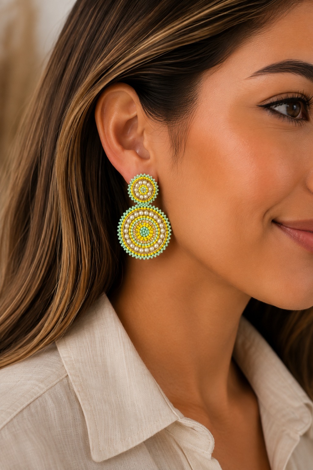 ARETES PERLADOS PEYOTE