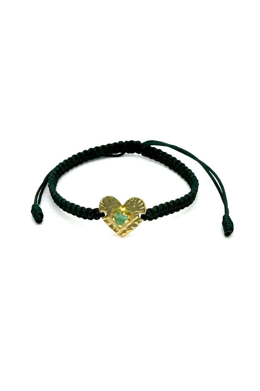 PULSERA CORAZÓN MURRALLA ESMERALDA