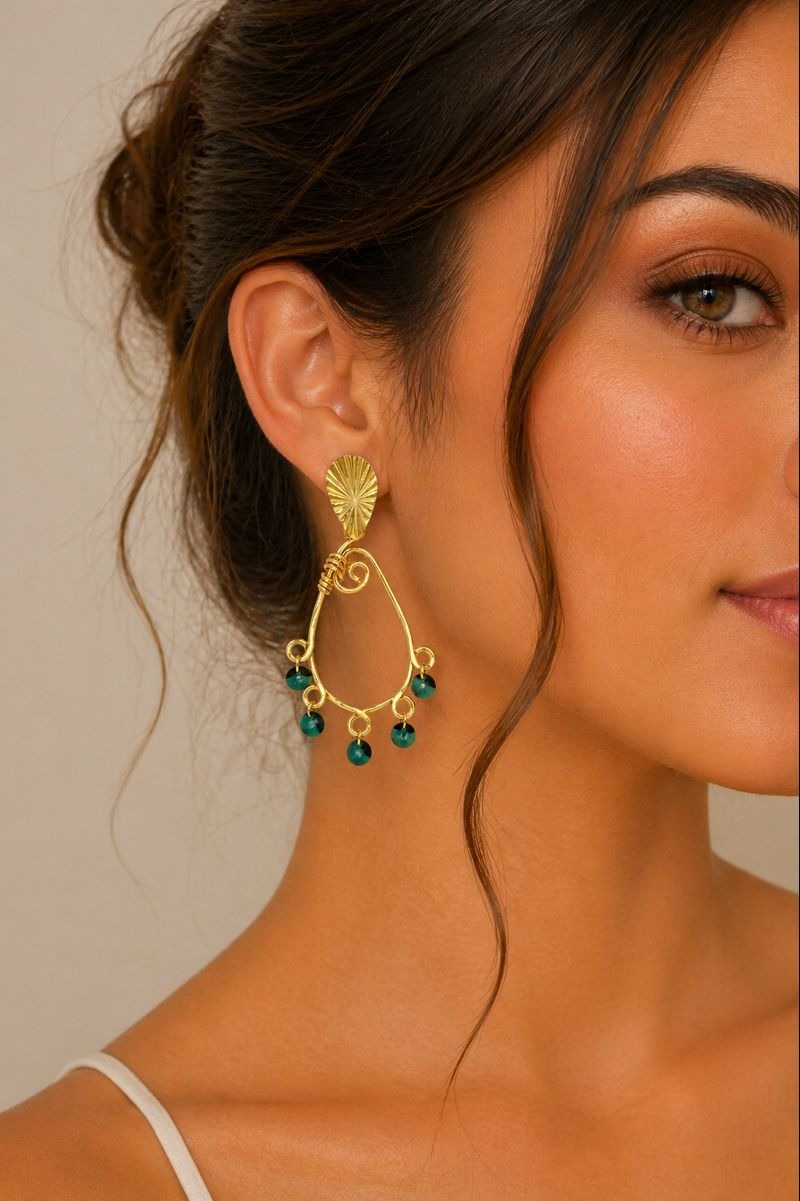 ARETE BRONCE ORO CRISTAL ESMERALD SHIMMER