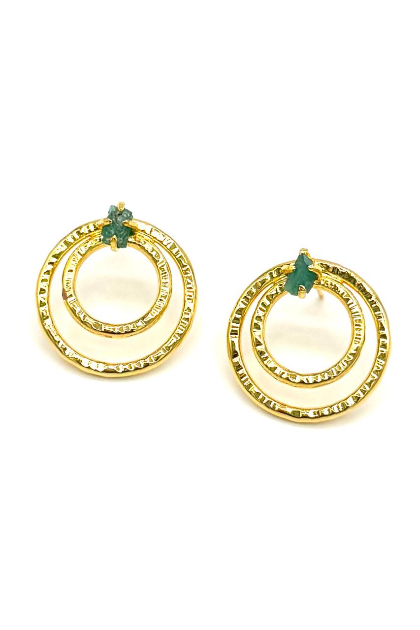 ARETES HANNA MURRALLA ESMERALDA BRONCE ORO