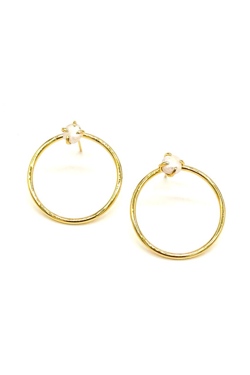 ARETES MONICA PERLA BRONCE ORO