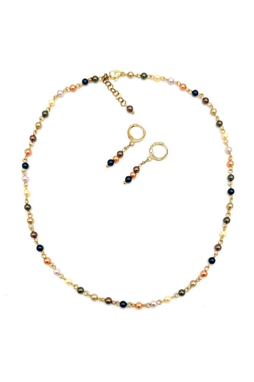 COLLAR PERLA POLVO DE NÁCAR MULTICOLOR