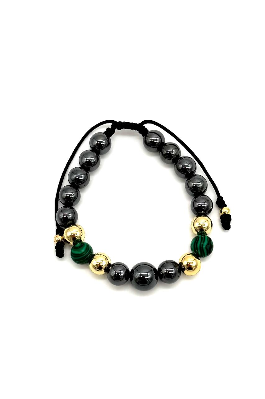 PULSERA MALAQUITA RODIO