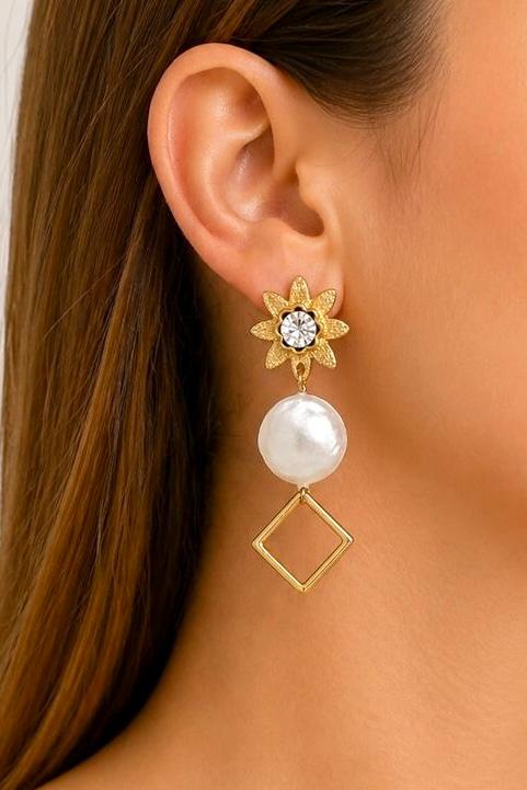 ARETES PERLA POLV O DE NÁCAR