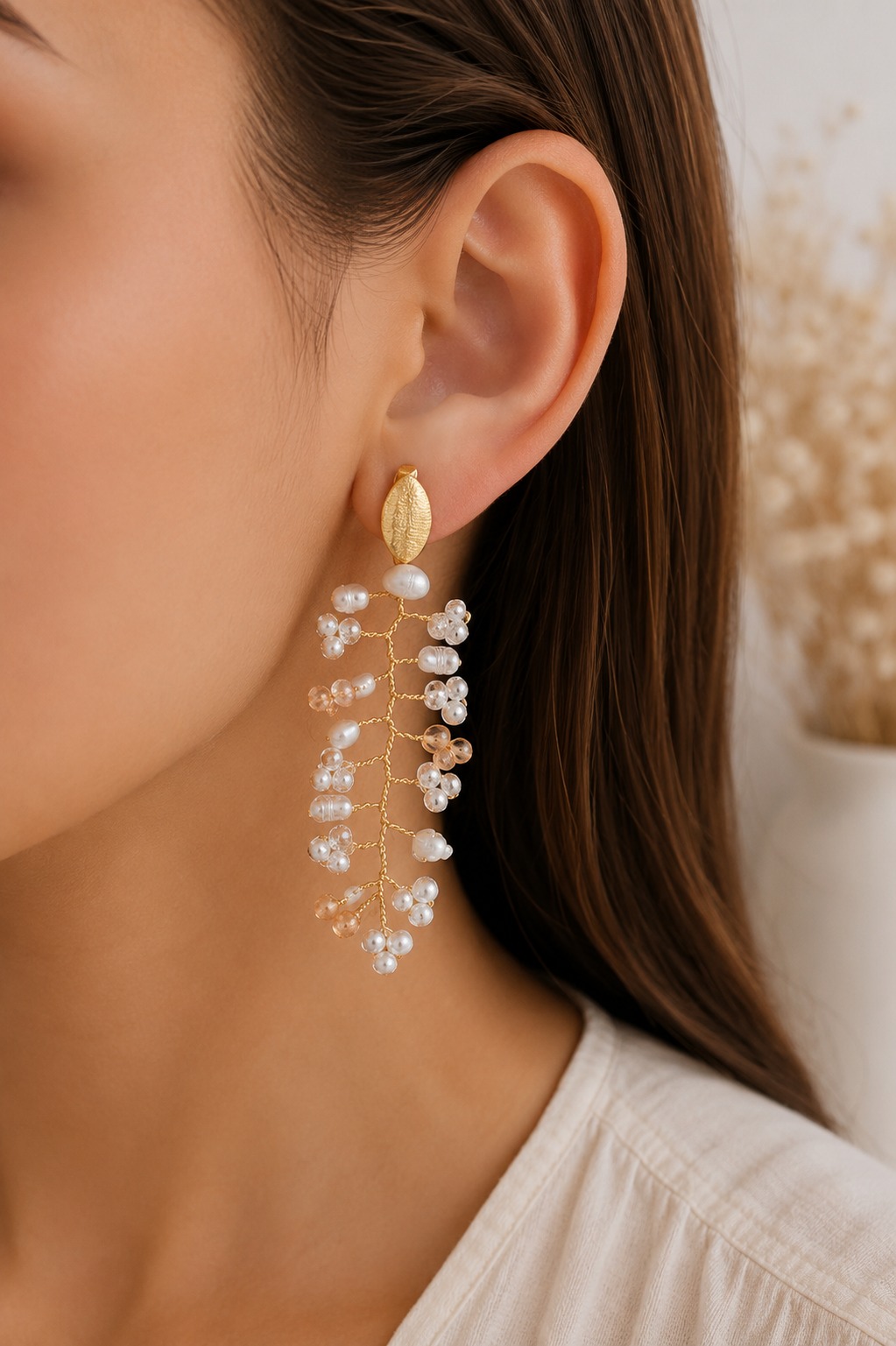 ARETES ALAMBRISMO PERLA
