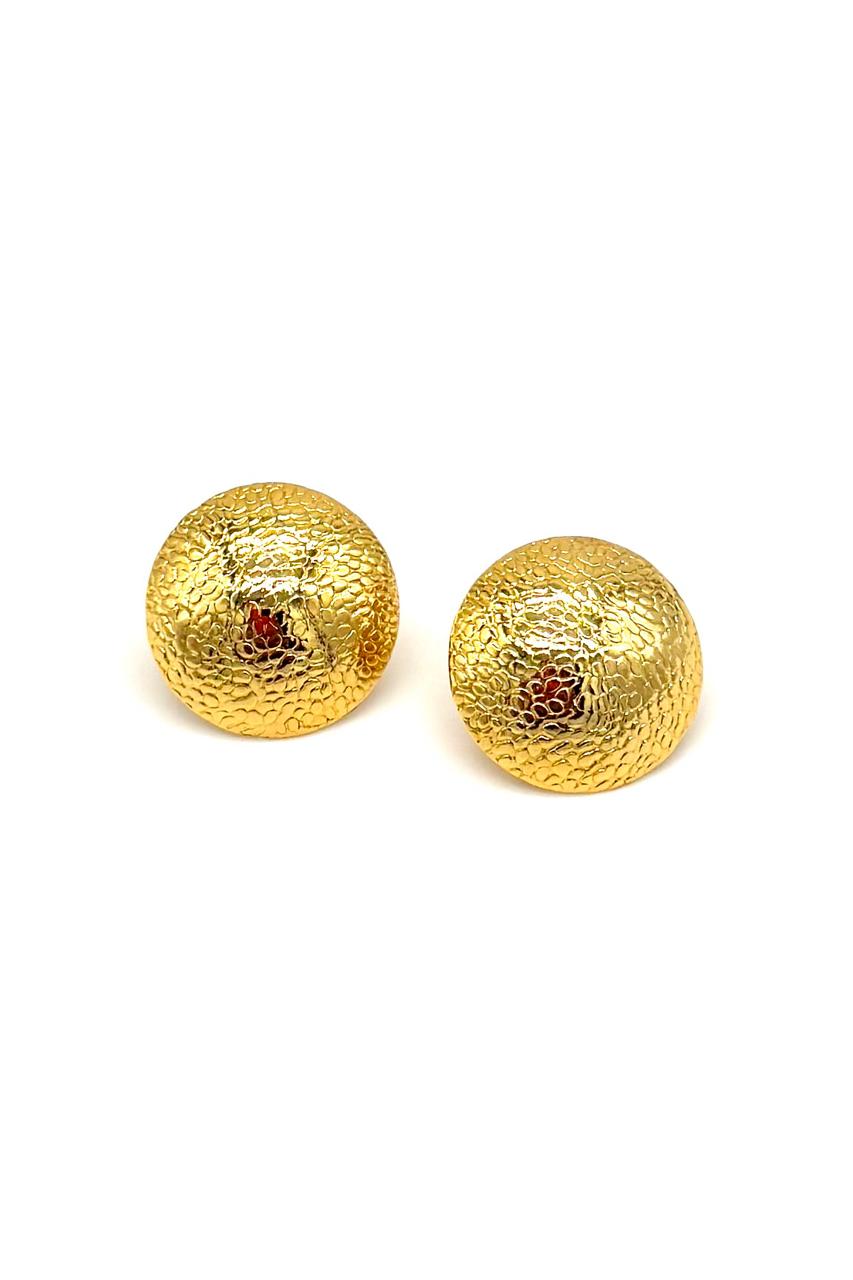ARETES TOPO MARTILLADO BRONCE ORO