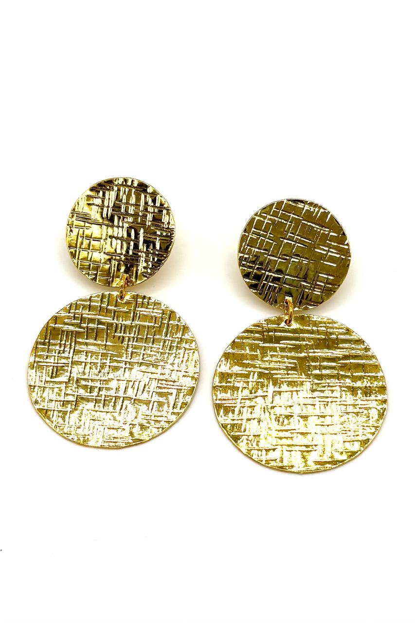 ARETES MONEDA BRONCE ORO