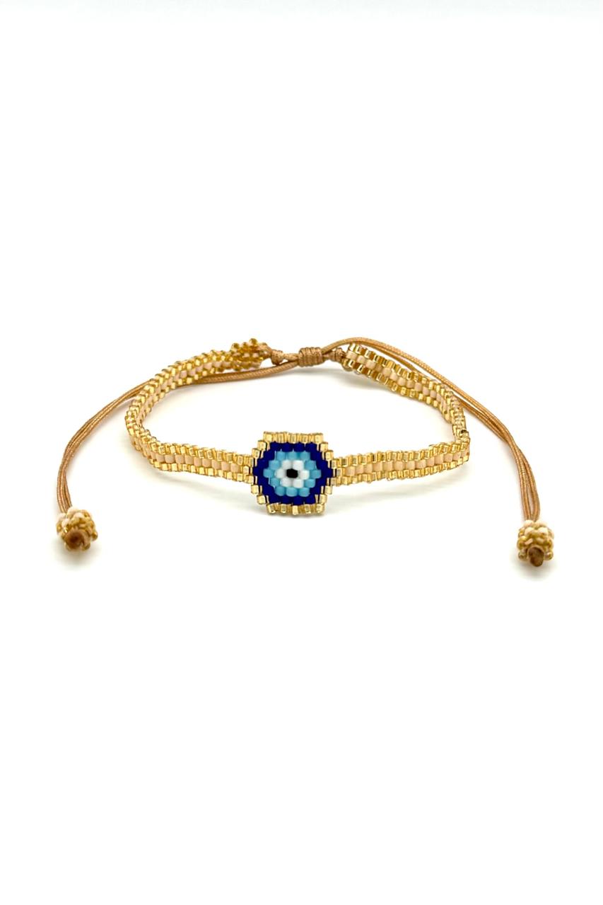 PULSERA OJO TURCO MIYUKI BEIGE