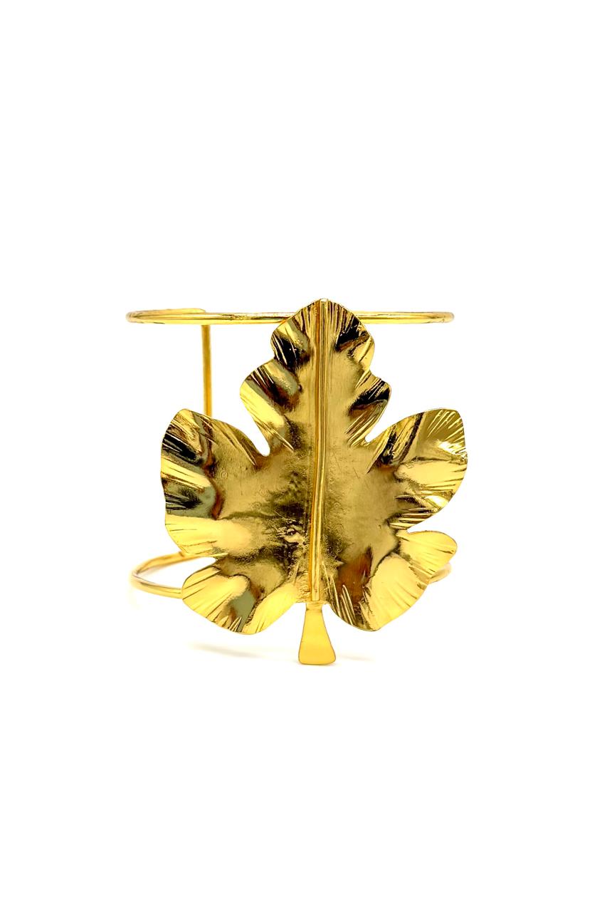 BRAZALETE HOJA OTOÑO BRONCE ORO