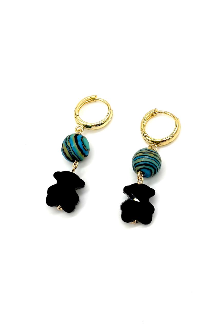 ARETES OSO TURQUESA