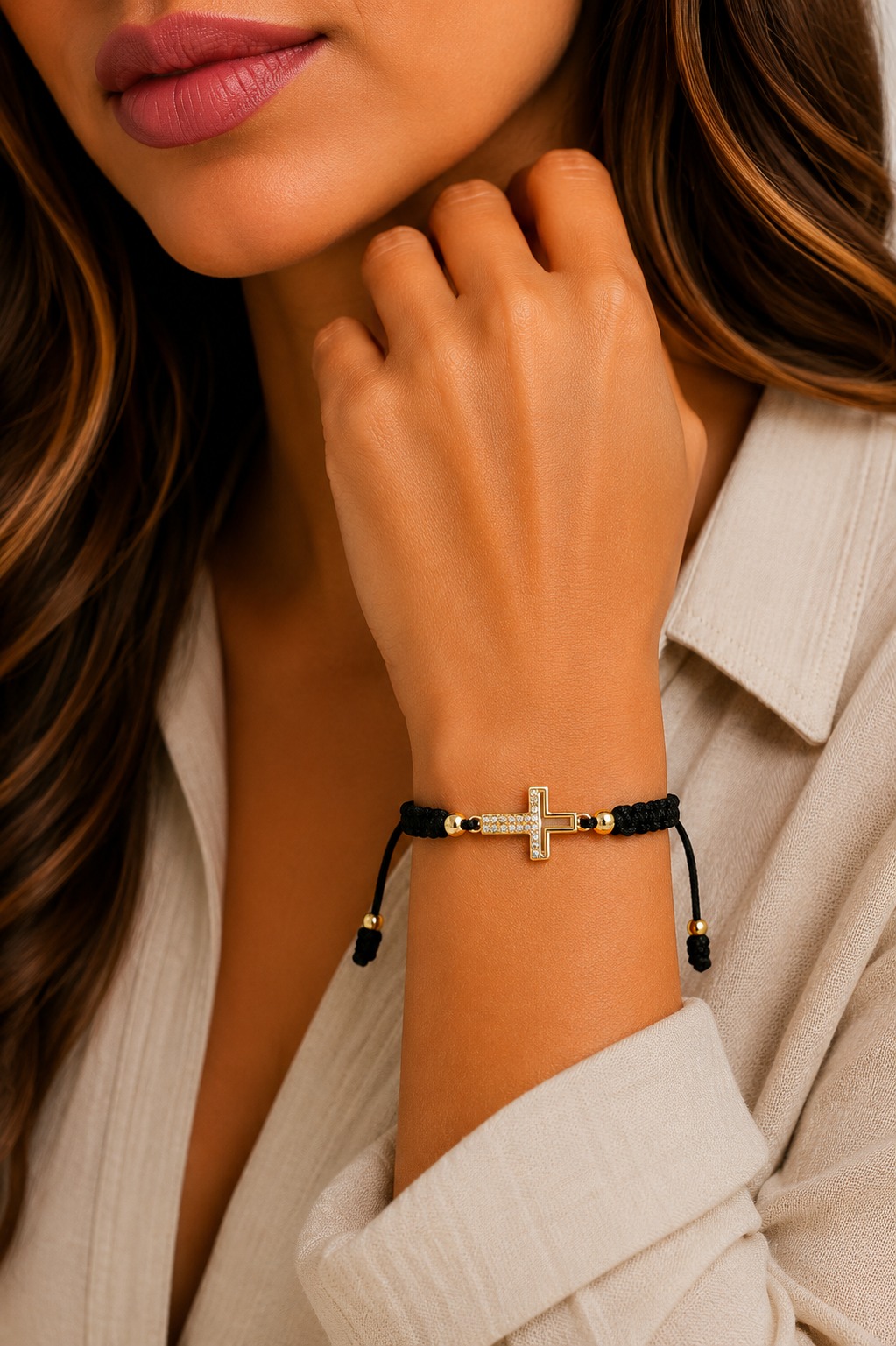 PULSERA CRUZ RODIO