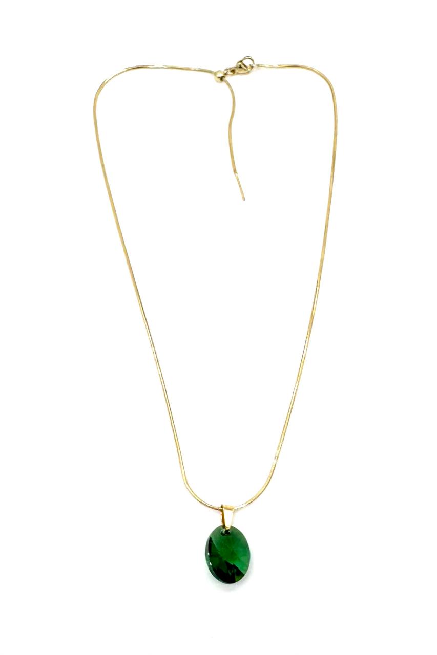 CADENA CRISTAL SWAROVSKI DARK MOSS