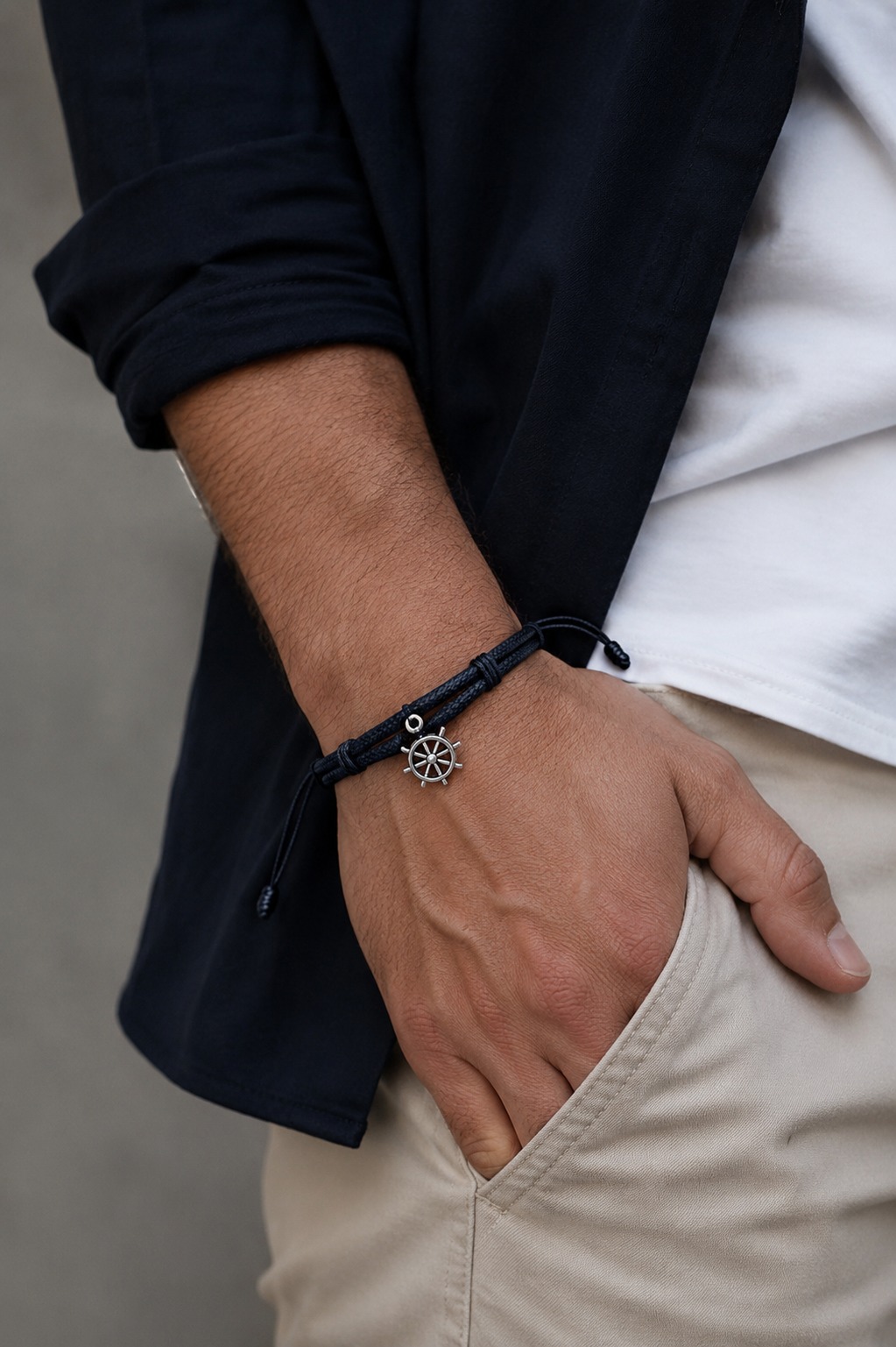 PULSERA TIMÓN CUERO VÍBORA