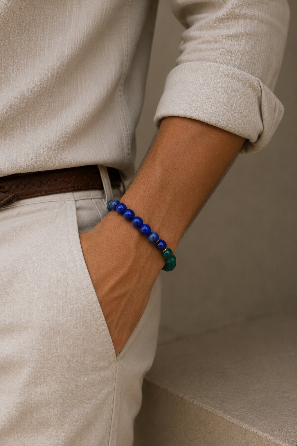 PULSERA LAPISLÁZULI ACERO