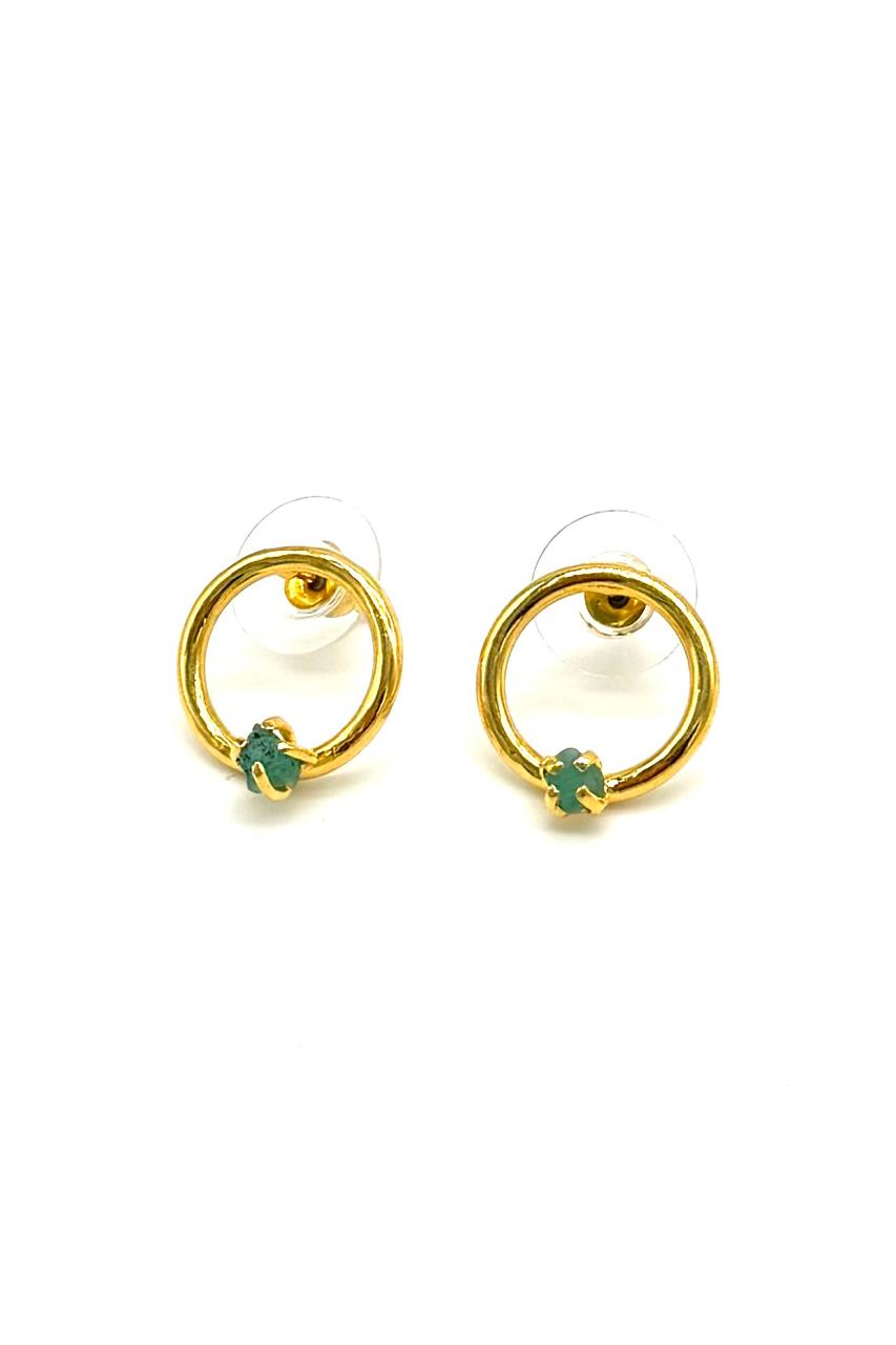 ARETES MURRALLA ESMERALDA ARO LISO