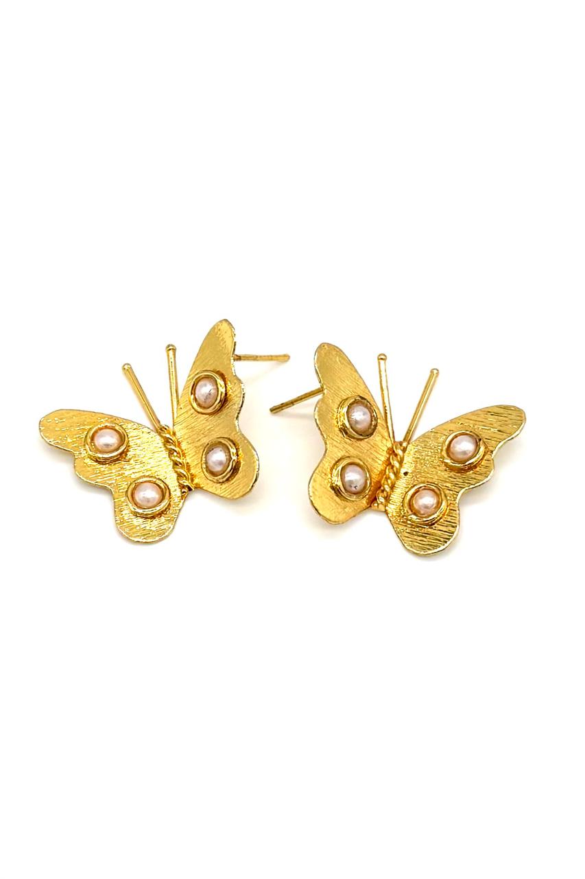 ARETES BRONCE ORO MARIPOSAS