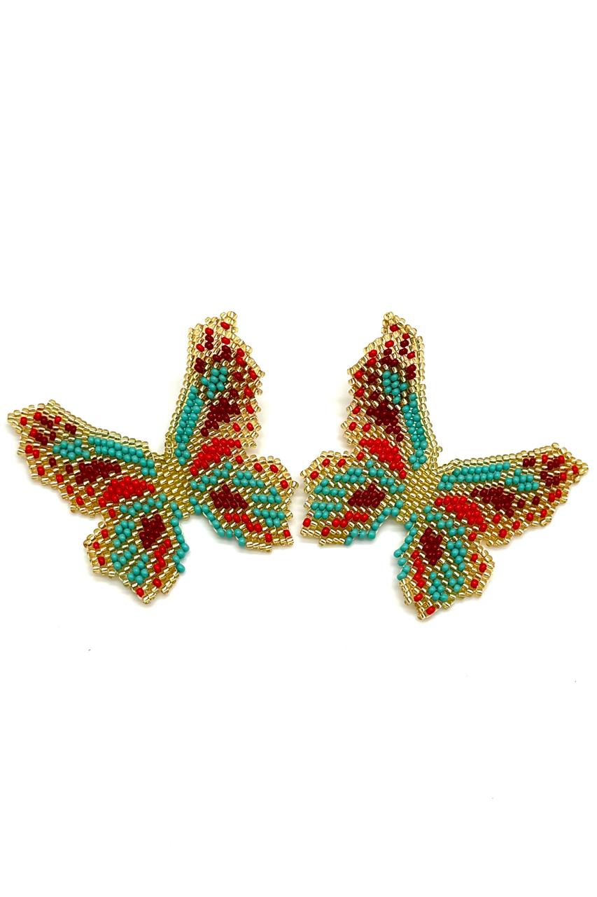 ARETES BRONCE ORO MARIPOSA