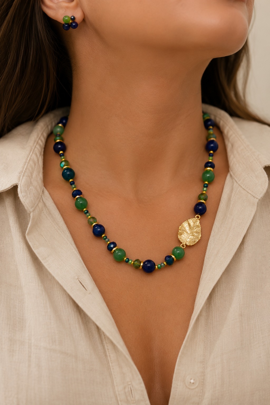 COLLAR HOJA AVENTURINA