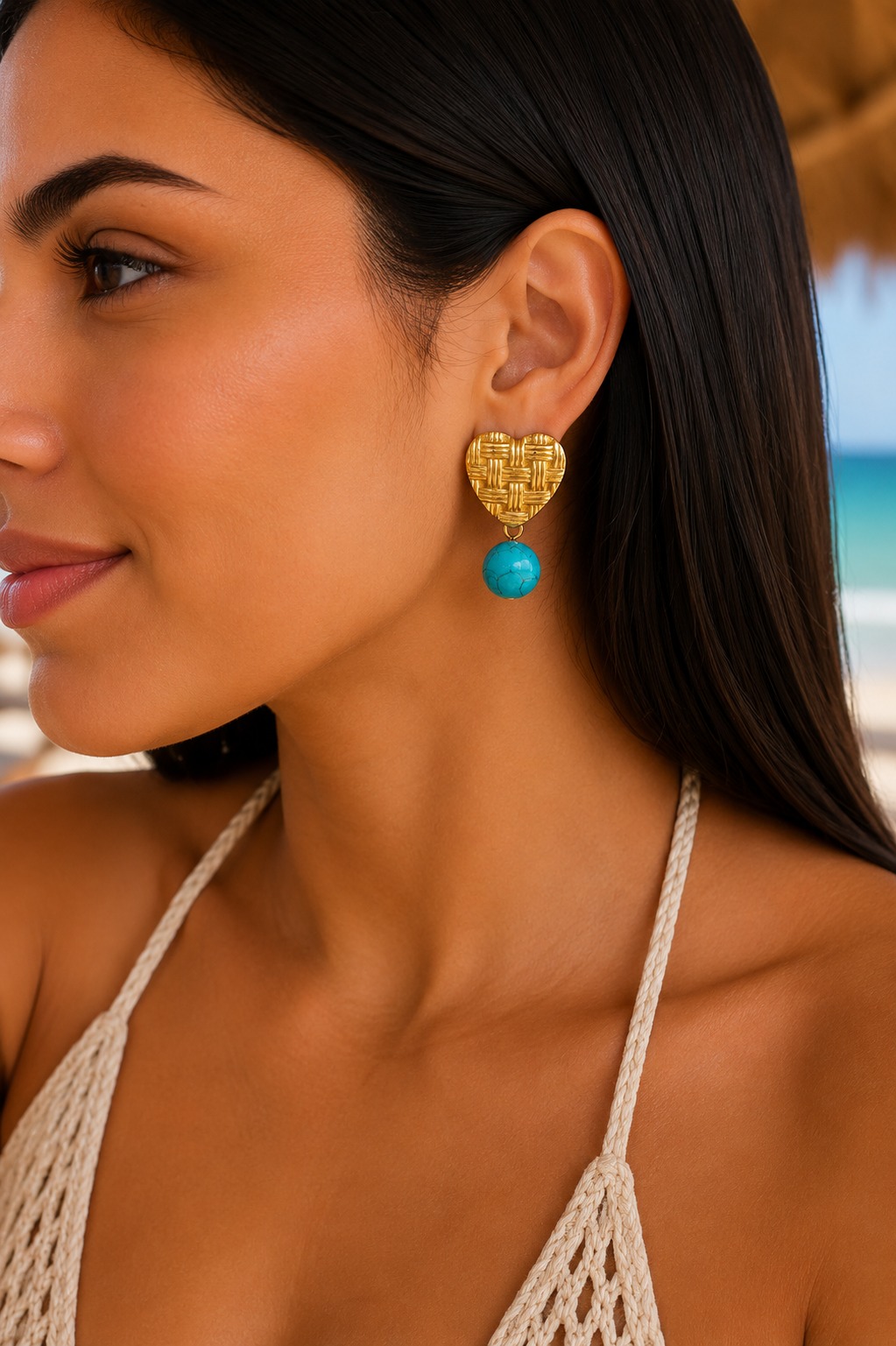 ARETES CORAZÓN FÓSIL