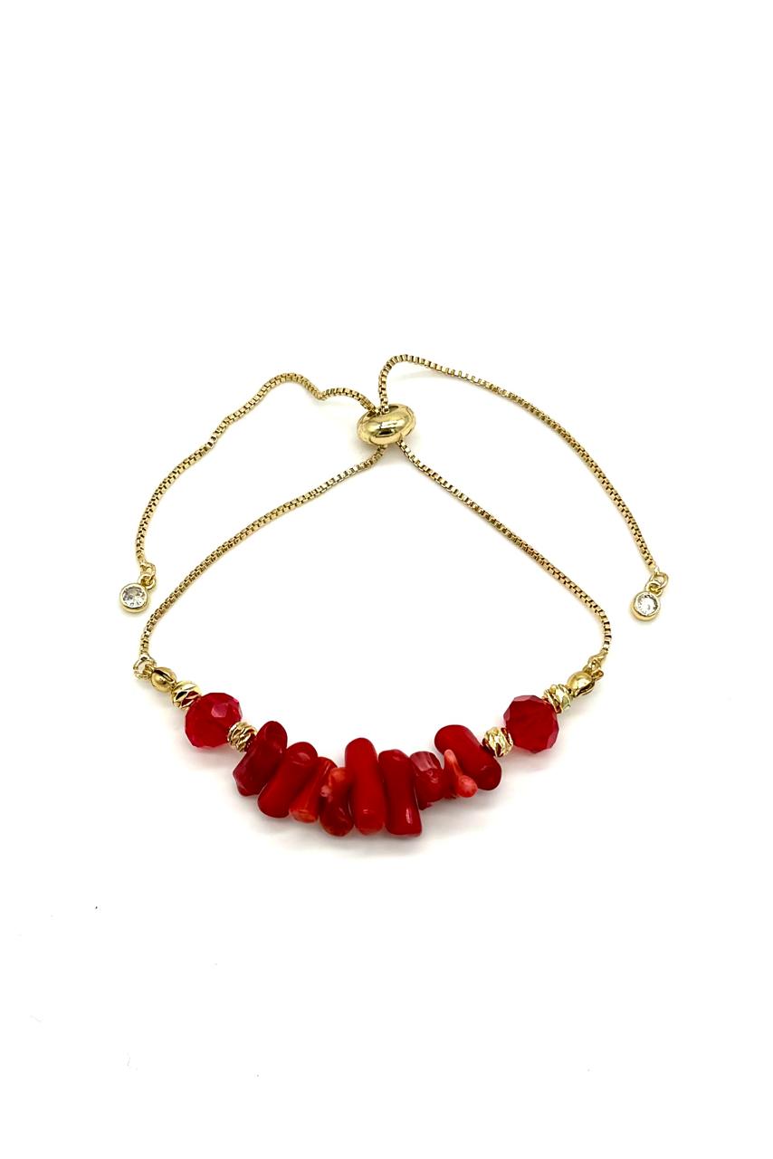 PULSERA CORAL RODIO